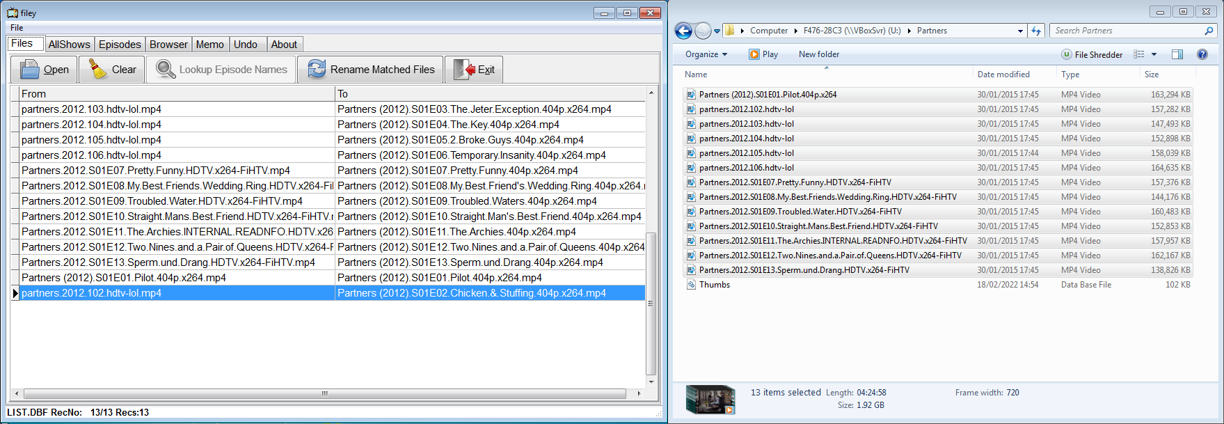 filey-Windows 7 - 03 - Looked up episode names.png