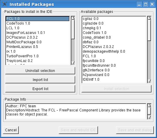 Lazarus IDE MenuComponents InstalledPackages.jpg